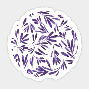 Abstract purple leaves, watercolor pattern illustration Sticker